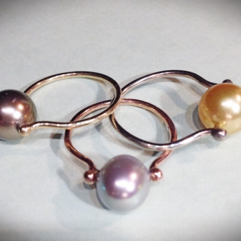 Three Pearl 14K Gold Ladies Rings - $300 each