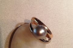 18K Rose Gold & White Gold South Sea Pearl Ladies Ring - $1,485